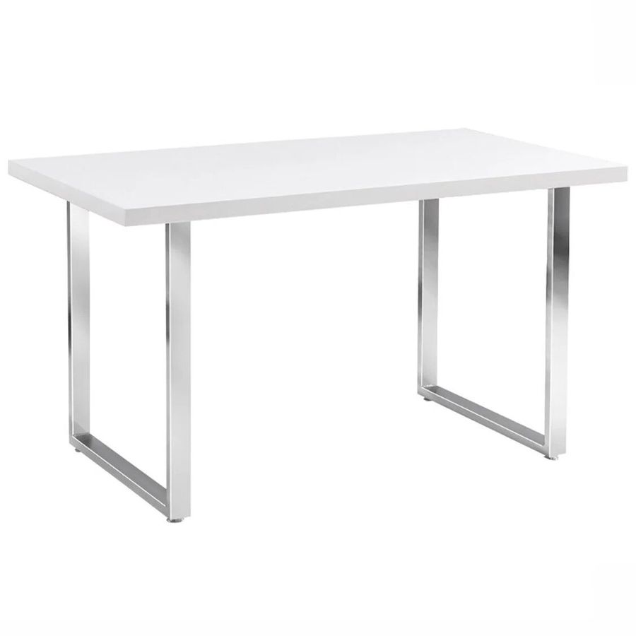 Кухонный стол для маленькой кухни SIGNAL RING 130x80 Белый на хромированных ножках Польша