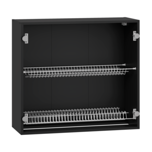 Корпус верхней кухонной тумбы с сушкой VENTO GC-80/72 черный фото - artos.in.ua