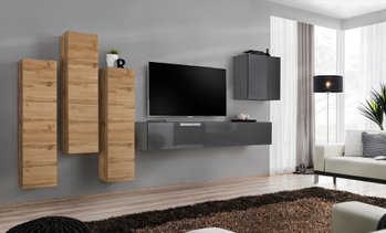 Комплект мебели в гостиную ASM Switch III WTG SW 3 Дуб Вотан/Графит из Польши