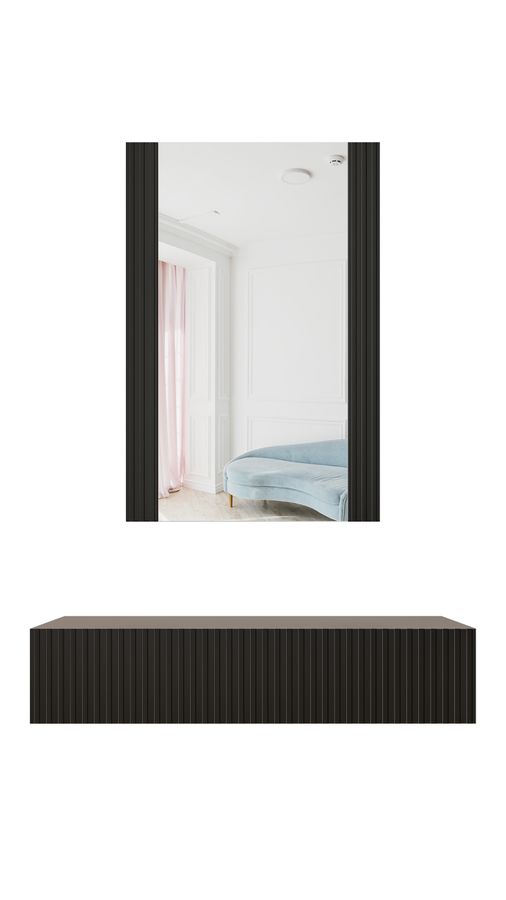 Туалетный столик + зеркало Pafos Cama черный мат/черный глянец Польша