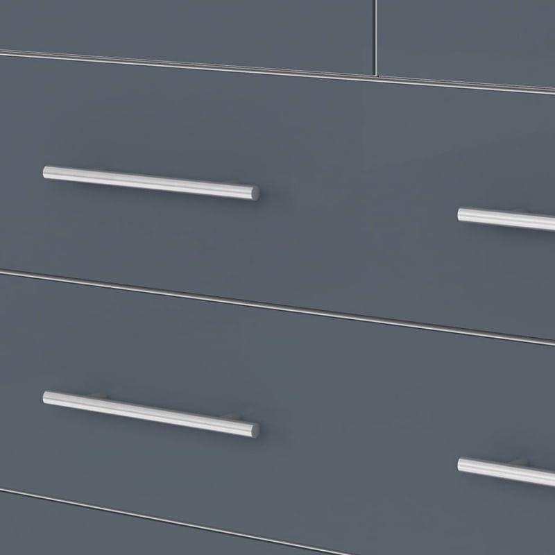 Офісна шафа BRW Office Lux Світло-сіре / графітове скло ширина 79