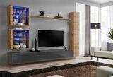Комплект мебели в гостиную ASM Switch XVIII WTG SW 18 Дуб Вотан/Графит из Польши фото - artos.in.ua