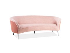 Диваны фото Изогнутый диван ELVIS SIGNAL 220x104x54 розовая ткань стиль модерн на деревянных ножках - artos.in.ua