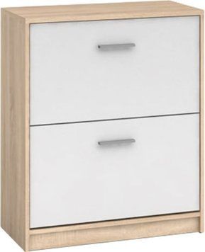 Тумба для обуви BRW Nepo Plus S435-SFB2K2-DSO/BI, дуб сонома, белый фото - artos.in.ua
