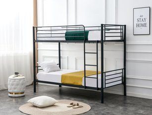 Двоярусная кровать Buny Bunk Lead черная Halmar фото - artos.in.ua