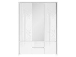 Шкаф BRW Kaspian S128-SZF5D2S-BI/BIP, белый/белый глянцевый, из Польши фото - artos.in.ua