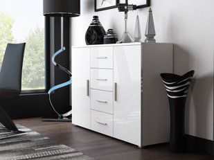 Оригінальна комод CAMA UNI SOHO Білий мат/Білий глянець фото - artos.in.ua