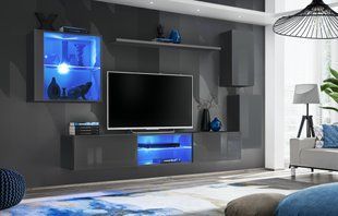 Комплект мебели в гостиную ASM Switch XXIII 27 GG SW 23 Графит матовый/Графит глянцевый из Польши фото - artos.in.ua