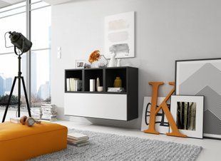 Стильний комод CAMA Roco 12 75x112x39 Чорний мат/Білий мат фото - artos.in.ua