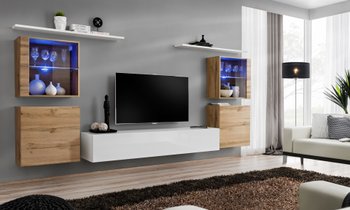 Комплект мебели в гостиную ASM Switch XIV WTW SW 14 Дуб Вотан/Дуб Вотан/Белый матовый из Польши