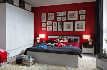 Комплект мебели в спальню Porto BRW светлая лиственница сибиу / сосна ларико Польша
