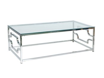 Журнальний стіл для залу Versace 120x60 SIGNAL Прозорий на металевій основі Польща