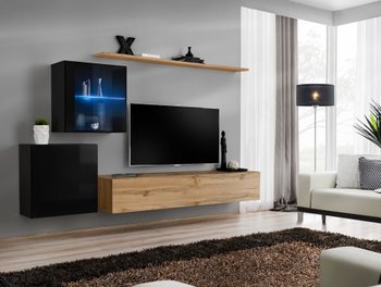 Комплект мебели в гостиную ASM Switch XV SWT SW 15 Черный/Дуб Вотан из Польши