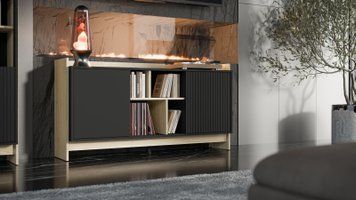 Комод CAMA PORTO 150 2D дуб кремона / чорний фото - artos.in.ua