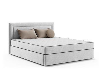 Ліжко континентальне BRW Vivo 120&times;200 &mdash; сірий, тканина Maloy 03, з матрацом, з основою, з коробом для зберігання фото - artos.in.ua