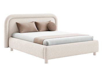 Ліжко м'яке BRW Silvo 180&times;200 &mdash; світло-бежевий, без матраца, з основою, металеві ніжки, з коробом для зберігання фото - artos.in.ua