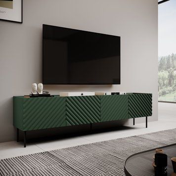 Тумба під телевізор CAMA ONDA 4D &mdash; Зелений, з рифленими фасадами фото - artos.in.ua