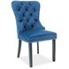 Крісла із вельветовою оббивкою синього кольору Signal August Velvet на кухню у стилі капітоні Польща
