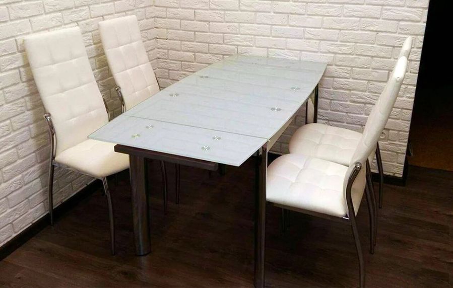 Белый раскладной стеклянный стол GD-019 100-150x70см SIGNAL обеденный стол на 8 человек Польша