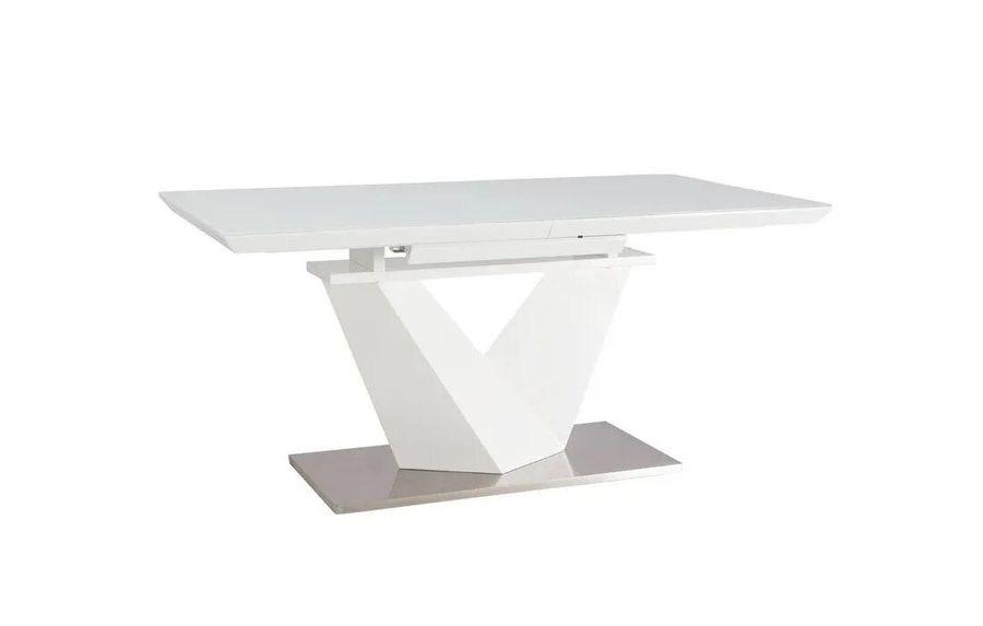 Обеденный раскладной стол в дом на 10 персон Alaras 160x90 SIGNAL белый Польша