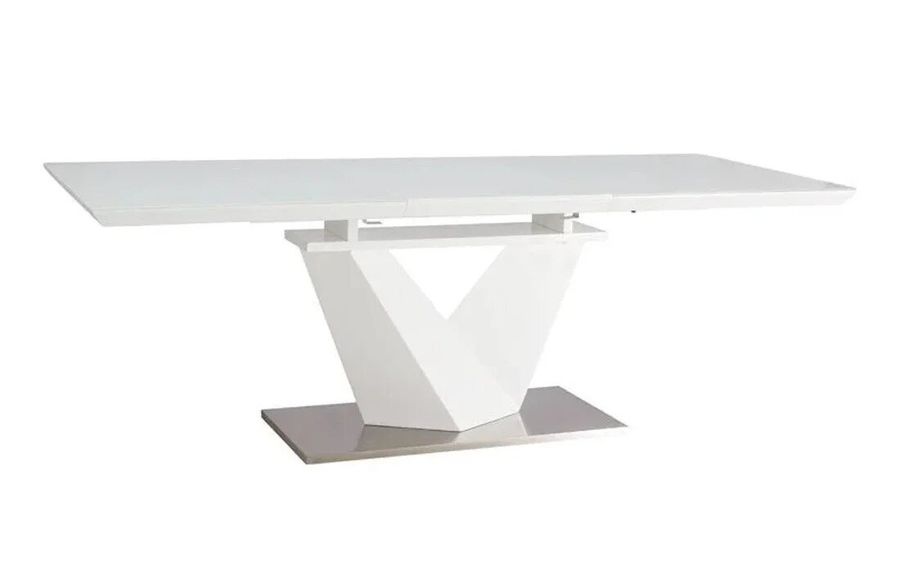 Обеденный раскладной стол в дом на 10 персон Alaras 160x90 SIGNAL белый Польша
