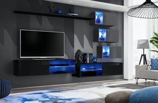 Комплект мебели в гостиную ASM Switch XXIV 27 ZG SW 24 Черный/Графит из Польши фото - artos.in.ua