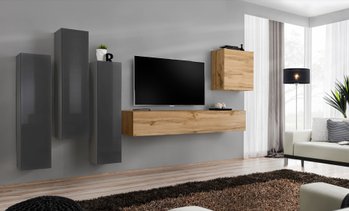 Комплект мебели в гостиную ASM Switch III GWT SW 3 Графит/Дуб Вотан из Польши