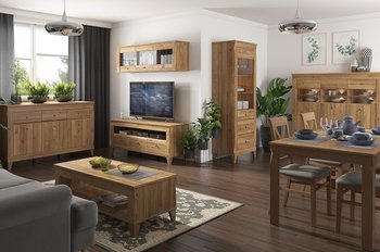 Комплект мебели в гостиную Bergen BRW золотистая лиственница сибиу Польша