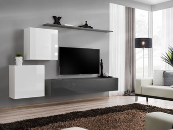 Комплект мебели в гостиную ASM Switch V 27 WG SW 5 Белый матовый/Белый глянцевый/Графит матовый/Графит глянцевый из Польши