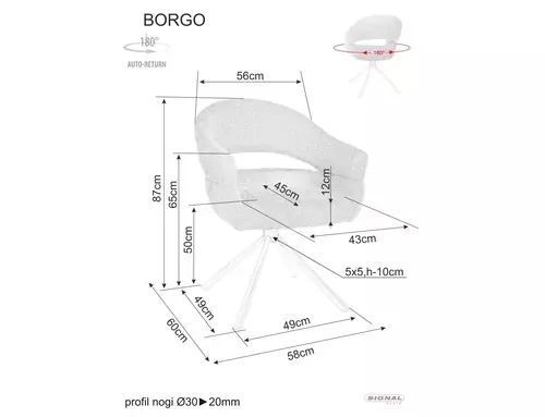 Стул Borgo Leo Signal 58&times;87, светло-бежевый, ткань Leo фото - artos.in.ua