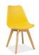 Кухонный пластиковый стул KRIS SIGNAL жёлтый на деревянных ножках Польша