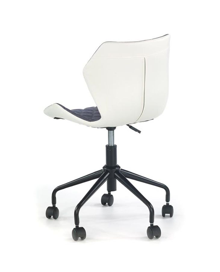 Крісло комп'ютерне Matrix механізм піастри, метал чорний / тканина сірий, екошкіра білий Halmar Польща