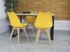 Кухонний пластиковий стілець KRIS SIGNAL жовтий на дерев'яних ніжках.