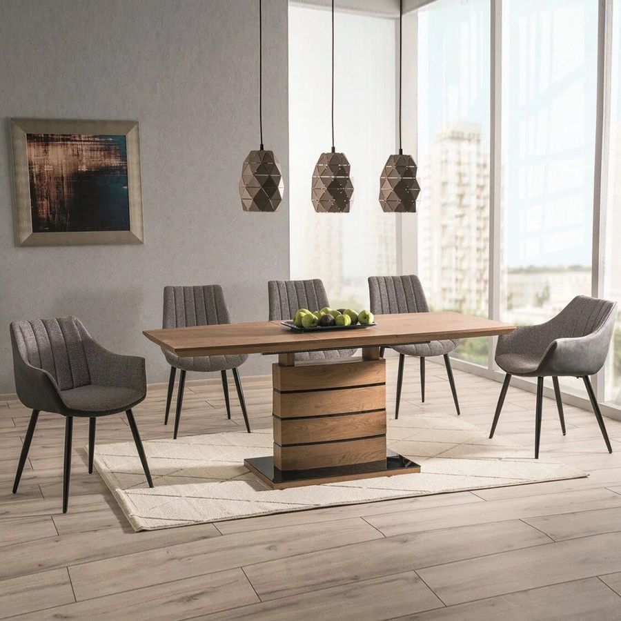 Розкладний обідній стіл LEONARDO 140-180X80см SIGNAL під дуб у стилі модерн Польща