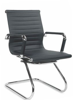 Кресло офисное Prestige Skid хромированный металл/экокожа черный Halmar Польша
