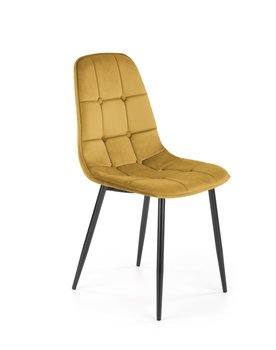 Металевий стілець K417 оксамитова тканина гірчиця Halmar Польща