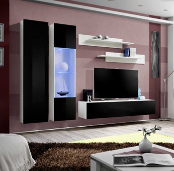 Комплект мебели в гостиную ASM FLY A 23 WS FY A5 Белый матовый/Черный глянцевый из Польши