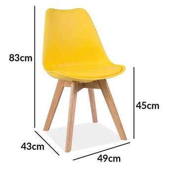 Удобный пластиковый стул KRIS SIGNAL жёлтый в современном стиле Польша