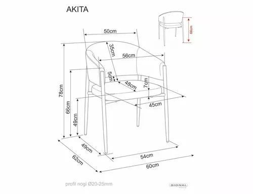 Стул Akita Signal 56&times;78, серый, ткань фото - artos.in.ua