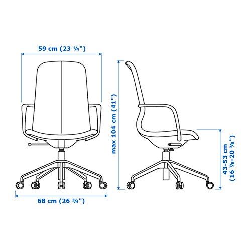 ИКЕА Конференц-кресло с подлокотником. LÅNGFJÄLL ЛОНГФЬЕЛЛЬ, 291.780.69 фото - artos.in.ua