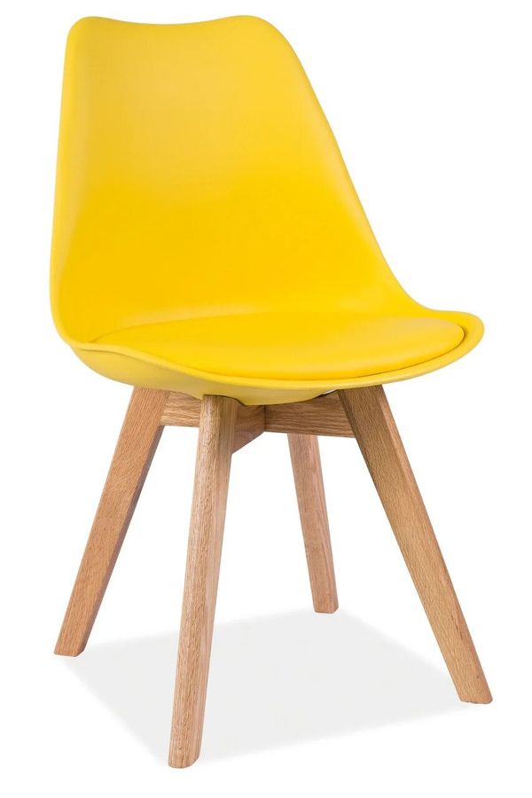 Зручний пластиковий стілець KRIS SIGNAL жовтий у сучасному стилі Польща