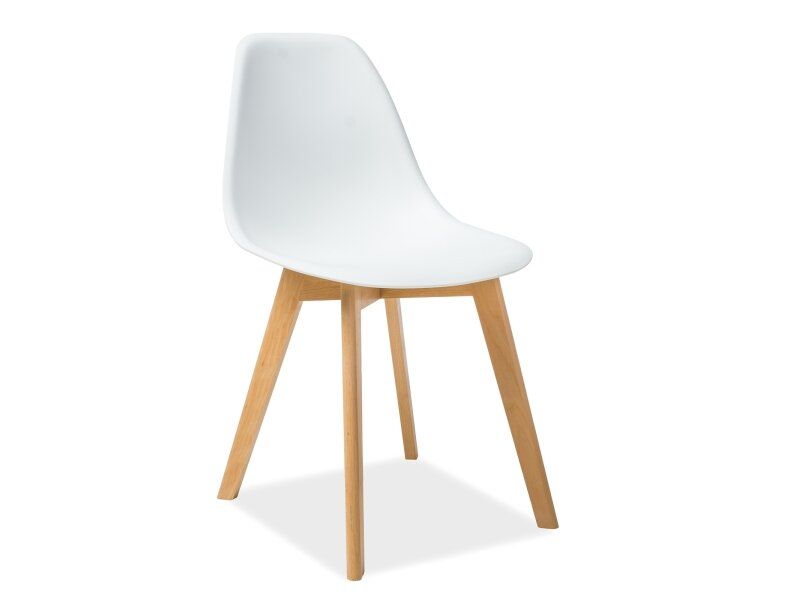 Кухонний пластиковий стілець Moris SIGNAL білий у скандинавському стилі Польща