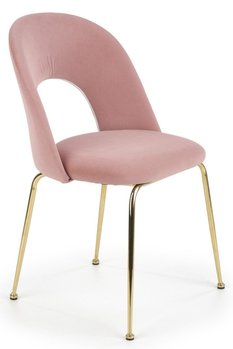 Стілець для кухні, кафе, бару, ресторану K385 сталь золотий / оксамитова тканина світло-рожевий Halmar Польща
