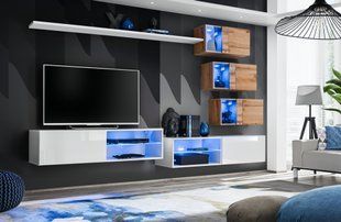 Комплект мебели в гостиную ASM Switch XXIV WWT SW 24 Белый/Дуб Вотан из Польши фото - artos.in.ua
