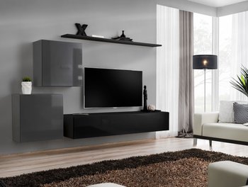 Комплект мебели в гостиную ASM Switch V 27 GZ SW 5 Графит матовый/Гафит глянцевый ПВХ из Польши