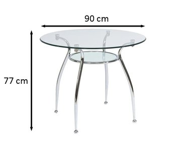 Круглий скляний стіл FINEZJA A Fi90 SIGNAL прозорий Польща