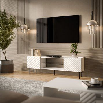 Тумба під телевізор на ніжках CAMA LUCCA 180 K білий мат фото - artos.in.ua