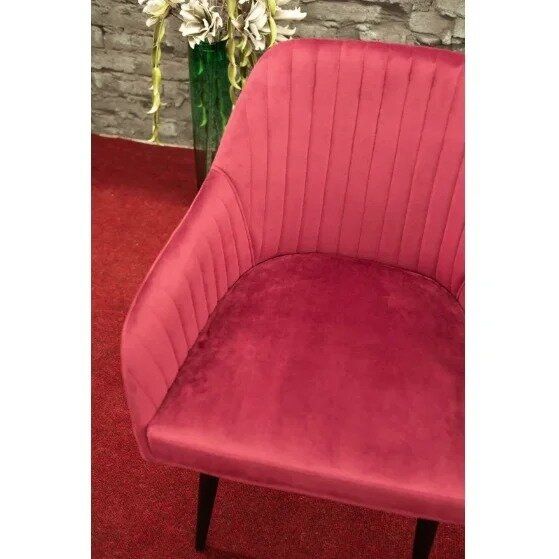 Стильный современный стул ELINA SIGNAL красный велюр с подлокотниками Польша