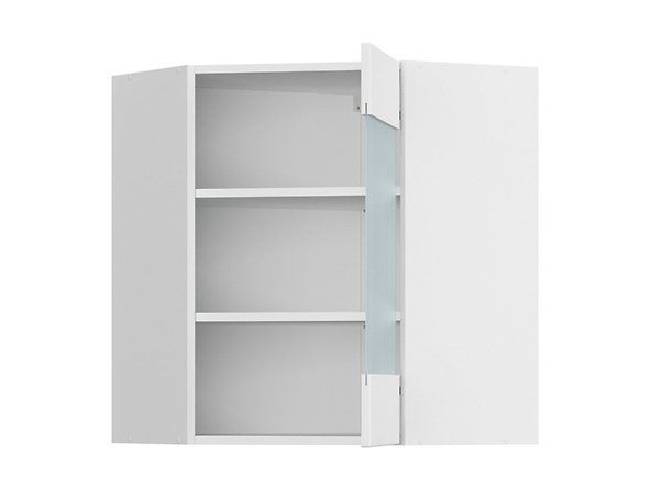 Витрина кухонная навесная угловая BRW Top Line 60&times;72 &mdash; Альпийский белый / Белый глянец, правое открывание фото - artos.in.ua