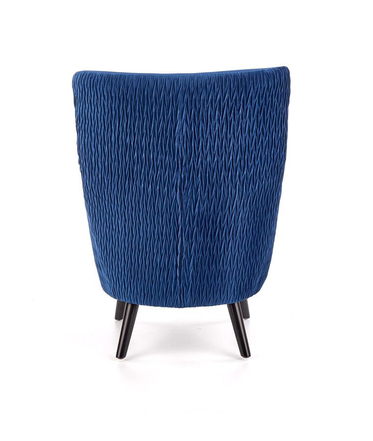 Кресло для отдыха в гостиную, спальню Ravel дерево черный/бархатная ткань темно-синий Halmar Польша